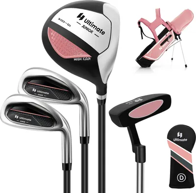 Produktbild von COSTWAY 4-dielna detská golfová sada palíc, kompletná golfová sada pre deti vo veku 8-10 rokov Ružová