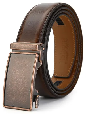 Imagen del producto de Cinturón de cuero para hombre, 35 mm de ancho, color marrón