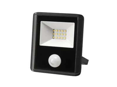 Produktbild von LED-AUßENSTRAHLER - 10 W - NEUTRALWEIß - SCHWARZES GEHÄUSE - PIR-BEWEGUNGSMELDER