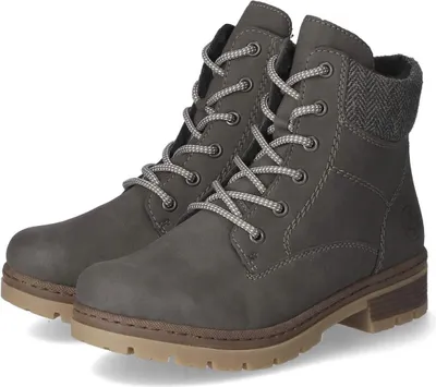 A pair of gray women's boots.