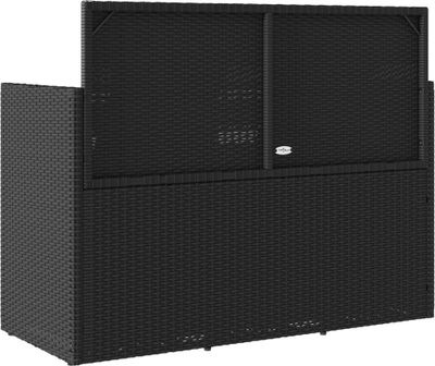 vidaXL Gartenbank mit Kissen Schwarz Poly Rattan