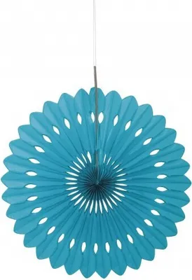 Produktbild von Unique Party 63193, Dekorativer Ventilator, Türkis, Papier, 1 Stück(e), 40 cm
