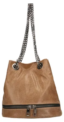Produktbild von Lux-Leder-Tasche mit abnehmbarem Ketten-Schulterriemen, hergestellt in Italien
