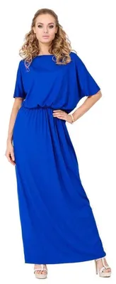 Produktbild von Damen Maxi-Kleid Lang Strandkleid; Blau/M/L 38/40