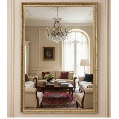 Immagine prodotto di MO.WA Specchio da parete, specchio classico rettangolare cm. 45x65, argento antico, cornice in legno, verticale, orizzontale, per ingresso, bagno, camera da letto
