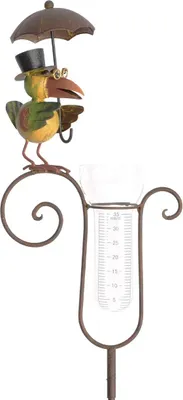 Produktbild von Exner | Regenmesser mit Vogel und Regenschirm - Höhe 150 cm - Dekorative Gartendekoration - Humorvoll und Praktisch