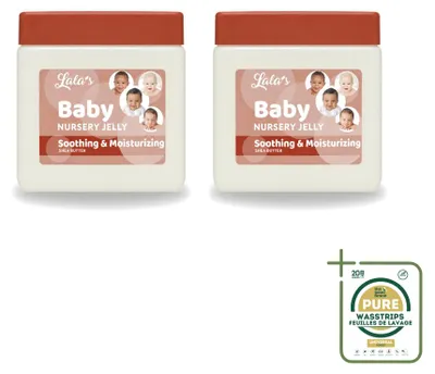 Productafbeelding van 2 x Lala's Baby Vaseline - Verzorgend & Hydraterend - Voor droge huid - 368g - Voordeelverpakking - 2 stuks