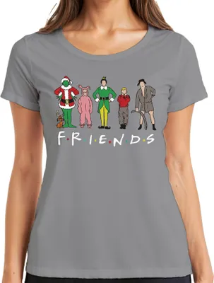 Produktbild von Friends Weihnachtsfilme Cartoon - Weihnachten Christmas Xmas Damen T-Shirt, Grau, M