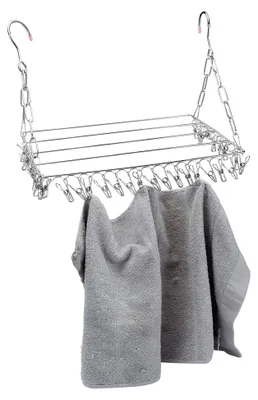 Produktbild von Wäscheständer mit 36 Clips aus Edelstahl für Socken, Schuhe und Kleidung