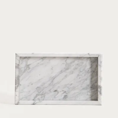 Zdjęcie produktu dla HOMLA Taca dekoracyjna MARMURI marmurowa biała 25x15x3 cm
