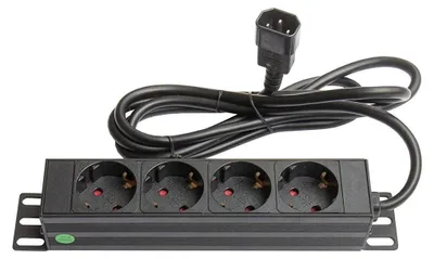 Produktbild von Good Connections 10' 4-fach Steckdosenleiste SchuKo 1HE schwarz
