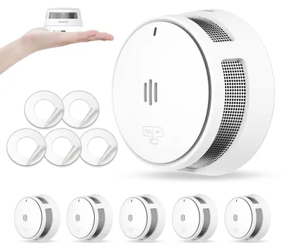 Rauchmelder 5er-Set, 10 Jahre Batterie, EN14604, weiß