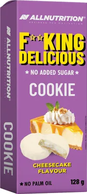 Produktbild von ALLNUTRITION F**king Delicious Cookie 128 g - 150 g * Ksekuchen / Energieriegel / Unwiderstehlich leckere Kekse ohne Zuckerzusatz und Palml