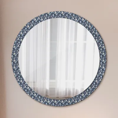 Produktbild von Ø100cm Spiegel - Glasrahmen mit Aufdruck - Wandspiegel Schlafzimmer - Boho Musterung