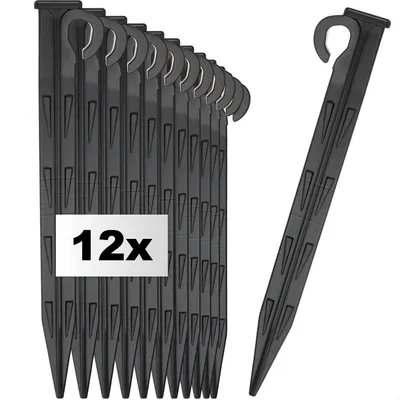 Produktbild von com-four® 12x Erdnagel aus Kunststoff - UV-beständiger Bodenanker
