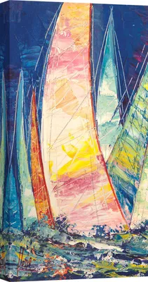Produktbild von Leinwandbilder, Segelboote - Luigi Florio, Bunte Segel III - 100x50 cm