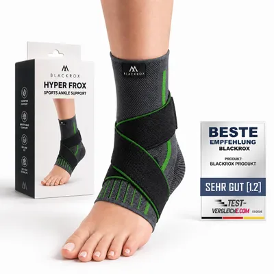 Produktbild von BLACKROX Sprunggelenkbandage, Vergleichssieger, Knöchelbandage, Sprunggelenk Bandage, Sport, Handball, Fußball, Volleyball, Fußbandage, Grün, Gr. XL