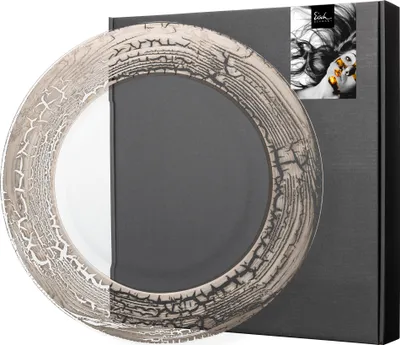 Immagine prodotto di Set vantaggioso: 2 piatti da 516/32 cm color platino in confezione regalo GOLDLEAF 77651632, con regalo + donazione
