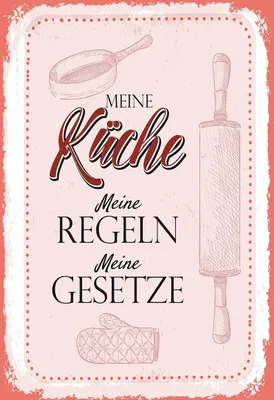 Produktbild von vianmo Holzschild 18x12 cm Meine Küche meine Regeln