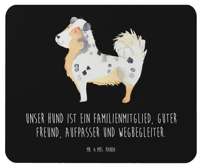Produktbild von Mr. & Mrs. Panda Mauspad Hund Australien Shepherd - Schwarz - Geschenk, Familie, mausteppich, Spruch, Sprüche, pc mousepad, Hundeliebe, laptop, Mouse Pad
