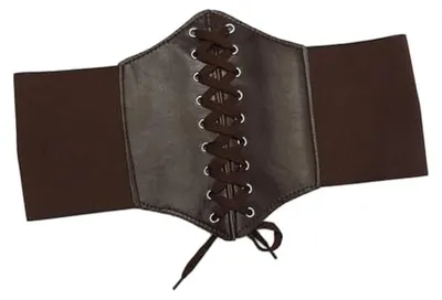 Productafbeelding van Zwart Korset Voor Dames - Elastische Tailleriem Met Vetersluiting Voor Halloween En Feestjes