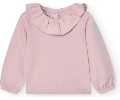 Zdjęcie produktu dla BABIDU – T-shirt dla dzieci i niemowląt, 100% bawełna, długi rękaw, kołnierzyk z falbankami