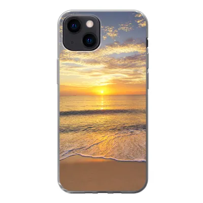 Produktbild von MuchoWow® Handyhülle Schutzhülle Hülle für iPhone 13 mini Strand - Sonnenuntergang - Meer Silikon Softcase Handy Hülle - Softcase