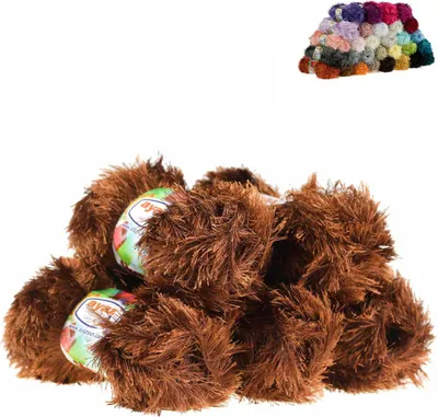 Produktbild von Fransen-Strickgarn Yumos 5 Knäuel je 150m/100g Strickgarn Wolle Strickwolle