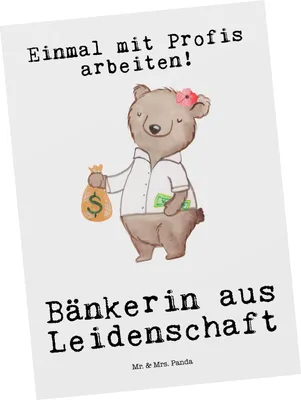Produktbild von Mr. & Mrs. Panda Postkarte Bänkerin Leidenschaft - Weiß - Geschenk, Grußkarte, Beruf, Witzig, Spruch, Postkarten, Ansichtskarten, Ausbildung, Lustig, Bankangestellte