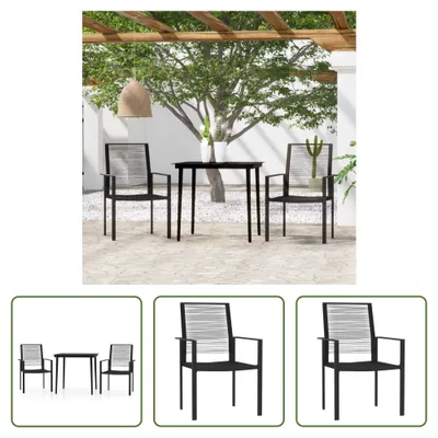 Produktbild von The Living Store 3-tlg. Garten-Essgruppe Schwarz