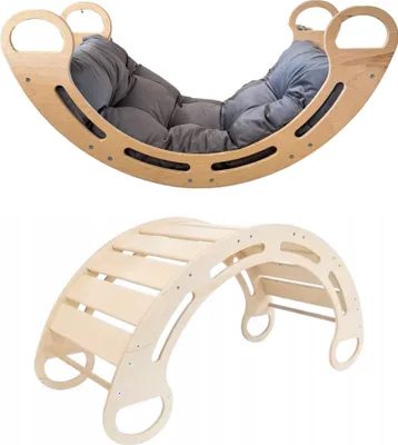 Obrázok produktu pre Slevobox Montessori hojdačka s vankúšom 85x41x39cm - Montessori hojdačka - drevená Montessori hojdačka - Montessori preliezačka - 5 v 1, 7 v 1 , CE