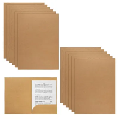 Produktbild von Omgoods – Ordner aus Kraftpapier, Format A4 – Präsentationsordner mit Fach für Visitenkarten