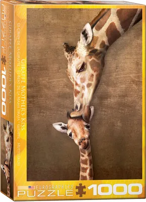 Immagine prodotto di puzzle da 1000 pezzi giraffa con bambino il primo bacio