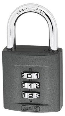 Productafbeelding van Abus Cijferhangslot 158/40 - 3-cijferig Zelfinstelbaar Combinatieslot - Compacte Behuizing van Zamak - Stevige Hardstalen Beugel - Beugeldiameter 40 mm - Kleur Zwart/Grijs