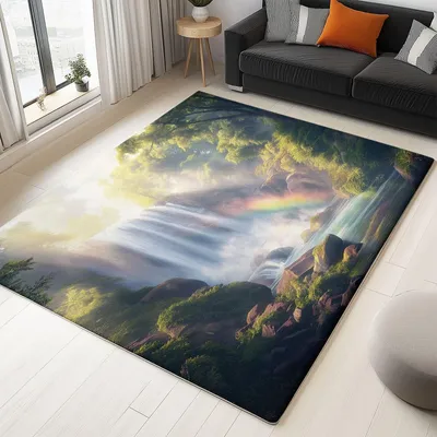 Zdjęcie produktu dla Niski dywan z motywem naturalnego krajobrazu, wymiar 160 x 230 cm