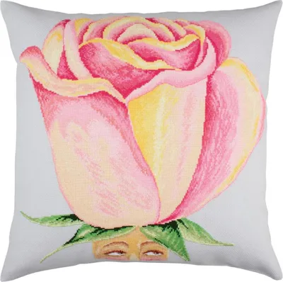 Produktbild von RTO Kreuzstichkissen "Wo die Blumen leben" CU021, Zählmuster, 40x40 cm