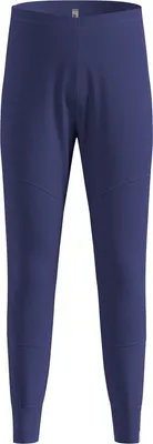 Dunkelblaue Odlo Active X-Warm Kids Leggings mit elastischem Bund und sichtbaren Nähten
