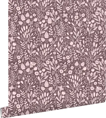 Produktbild von ESTAhome Tapete Blumen Aubergineviolett 50 x 900 cm