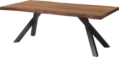 Produktbild von MASSIVMOEBEL24 Baumtisch Sheesham 220x100x76 grau gebeizt / A-Gestell anthrazit matt FREEFORM 5