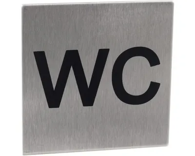 Produktbild von Erkennungszeichen "WC", 60 x 60 mm, selbstklebend, Edelstahl