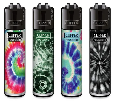 Produktbild von Clipper® Feuerzeuge 4er Set : Tie Dye 3