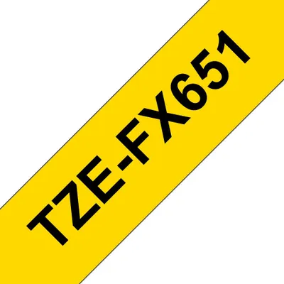 Image de Brother TZEFX651 Original Brother DirectLabel noir sur jaune laminé (TZE-FX651)