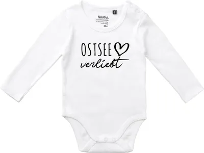 Produktbild von Huuraa Baby Body Ostsee verliebt 62 White  Baumwolle Fairtrade Langarmbody Geschenkidee