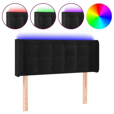 Image de vidaXL LED Tête de lit noir 103x16x78/88 cm velours