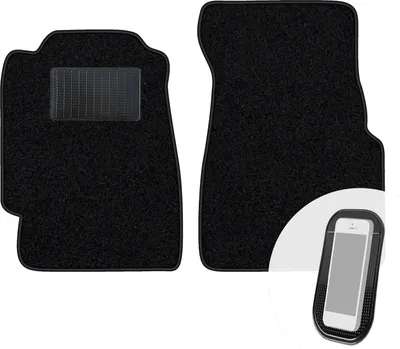 Produktbild von moto-MOLTICO Vorne Fußmatten Auto Velours Autoteppiche Schwarz Automatten Set 2-teilig passend für Honda Civic 1988-1991