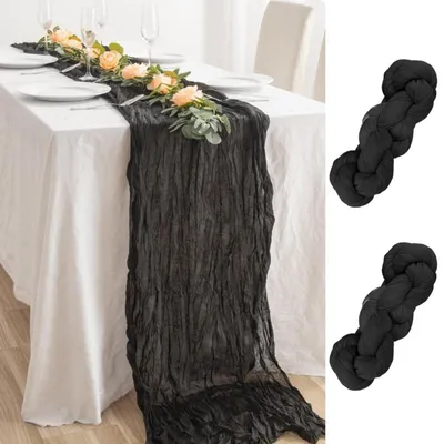 Obrázok produktu pre Čierna obrusovka, 90 x 300 cm, sieťovina, 2 kusy