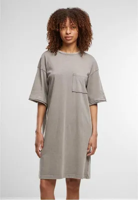 Image de Urban Classics Robe mi-longue Femme Ladies Washed Jersey T-Shirt Dress grise L