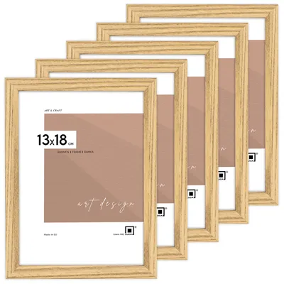 Produktbild von LUCA® Frames, FDM, 5er-set Bilderrahmen, Farbe Eiche, 13x18 cm