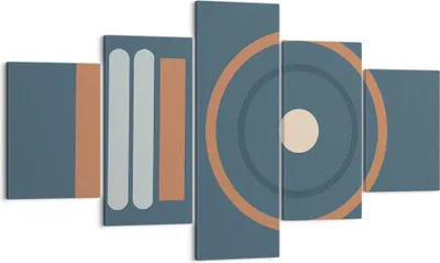 Produktbild von Bild auf Leinwand - Leinwandbild - 5 Teile - Abstrakt modern Muster - 125x70cm - Wand Bild - Wanddeko - Wandbilder - Leinwanddruck - Bilder - Wanddekoration - Leinwand bilder - EA125x70-4567
