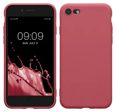 Produktbild von kwmobile Handyhülle für Apple iPhone SE (2022) / SE (2020) / 8 / 7 Hülle - weiches Handy Silikon Case - Schutzhülle Cover - Dark Rose